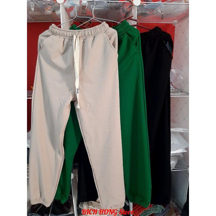 Quần Thun Nữ Jogger Bo Gấu Chất Thun Xốp Tổ Ong Co Giãn Thoải Mái Mẫu Mới 2022- QBH48