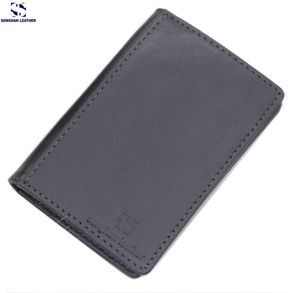 Hình ảnh Ví Dựng Thẻ Card Holder Nam Nữ Da Bò Thật Cao Cấp Nhỏ Gọn Gập Đôi Nhiều Ngăn Songhan Leather WL02 BH 12 Tháng