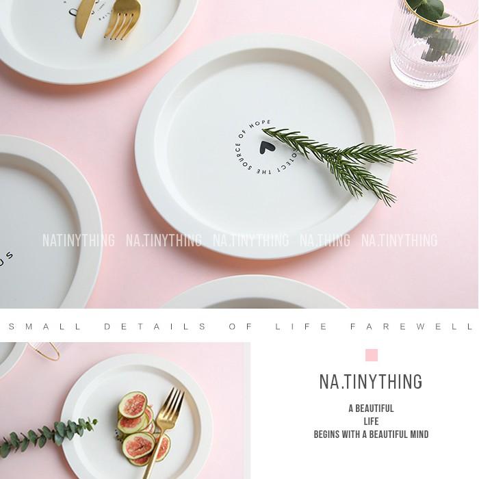 Khay đĩa tròn, dĩa ăn sáng, đạo cụ chụp ảnh nhựa cao cấp phong cách Hàn Quốc Vintage Decor