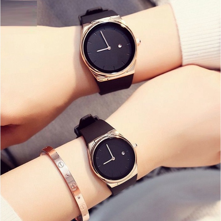 Đồng hồ thời trang nữ DOHORA VN DSDH103 mặt tròn có lịch dùng pin mẫu mới cực hot máy pin chống nước sinh hoạt nhẹ dây Silion dành cho học sinh cấp 2 sinh viên - Hàng nhập khẩu
