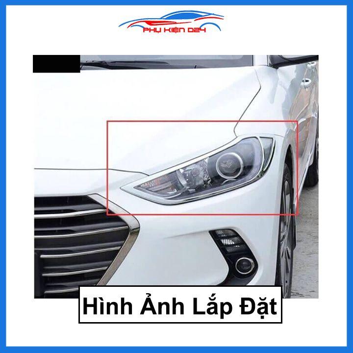 Ốp viền đèn pha hậu mạ crom Elantra 2016-2017-2018, 2019-2020 chống trầy trang trí bảo vệ xe