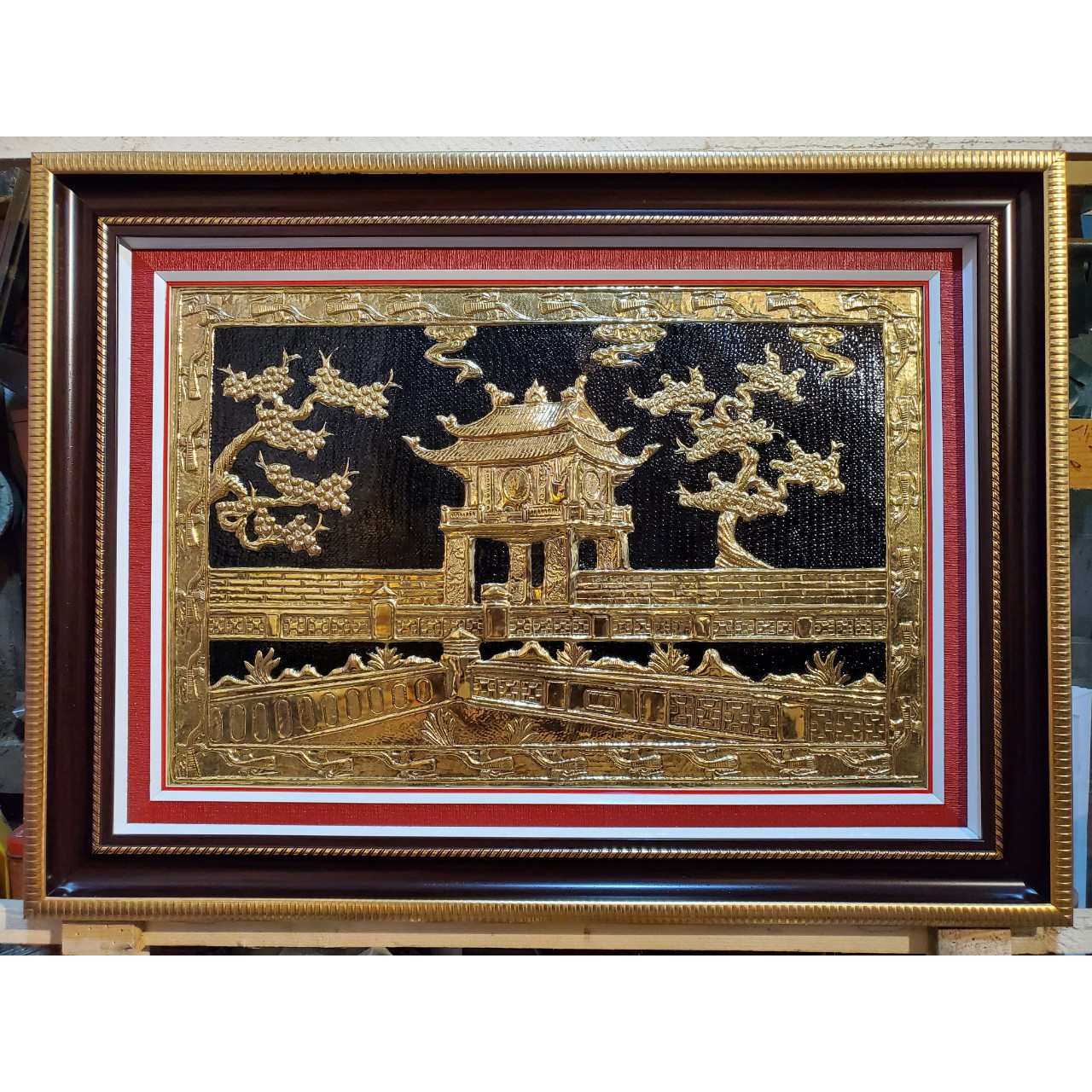TRANH ĐỒNG MẠ VÀNG 24K - VĂN MIẾU -QUỐC TỬ GIÁM HÀ NỘI