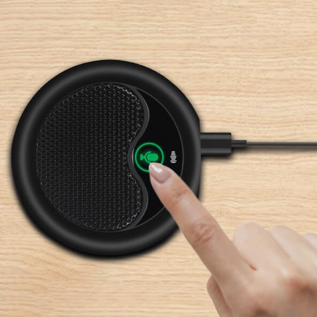 USB Conference Microphone Noise Canceling 360° with Mute for Chatting Tablet