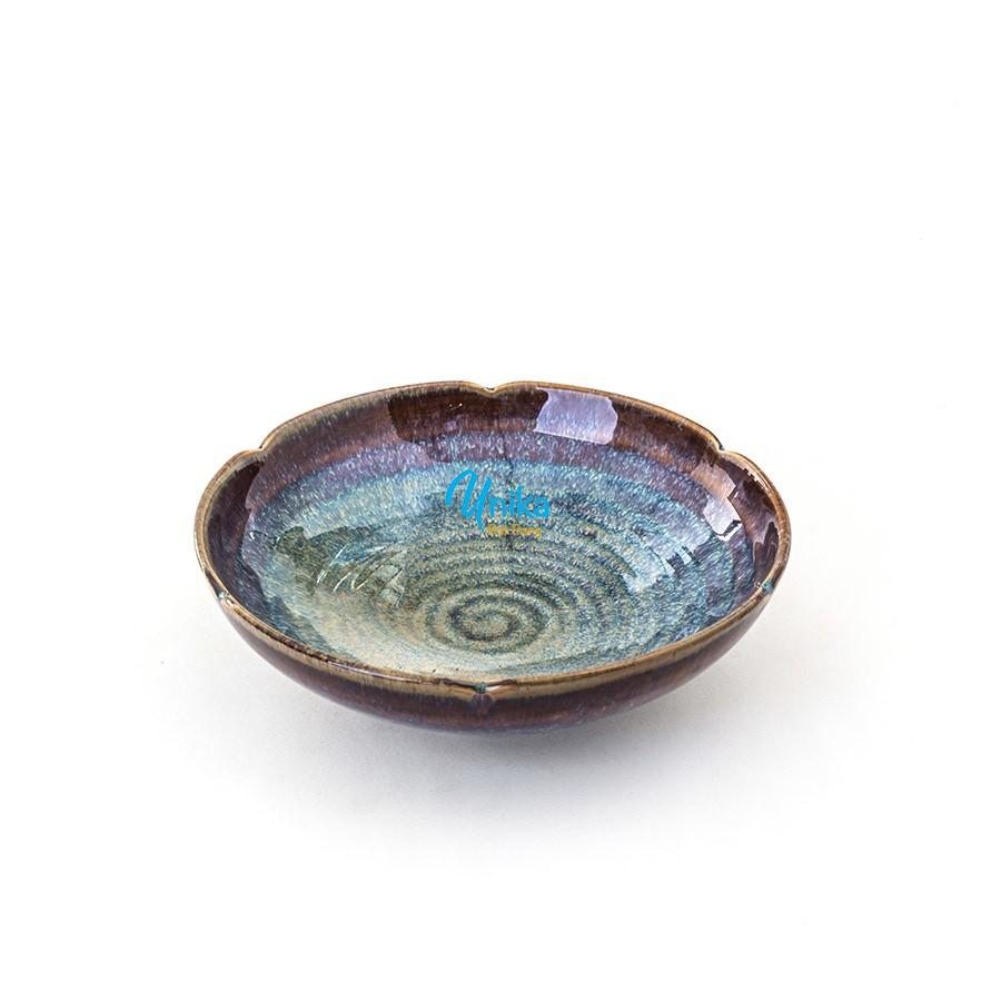 Bát Tô Cạn Viền hoa men hồng tuyết D17.5 - Bát Nhật viền hoa men Hồng tuyết - Bát Tô Cạn viền hoa Cao Cấp Bát Tràng