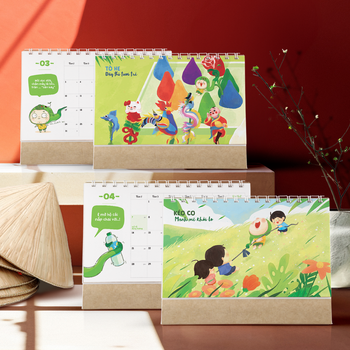 Lịch để bàn 2025 “Năm, Mười, Mười Lăm, 2025” SDstationery, trò chơi dân gian, trở về tuổi thơ, dễ thương vui nhộn