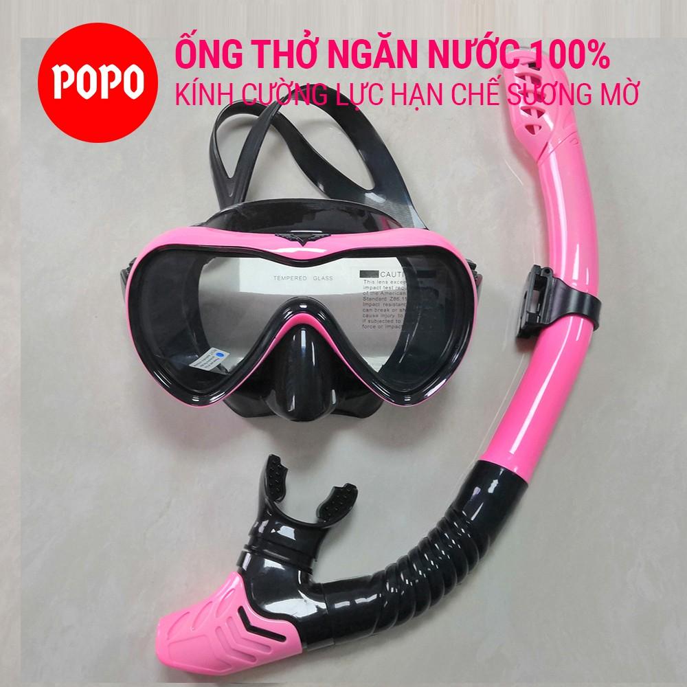 Kính lặn ống thở lặn biển POPO với mắt kiếng lặn cường lưc, cản tia UV