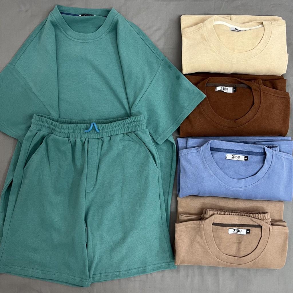 Bộ Áo Quần basic trơn nhiều màu MEANSTORE set đồ unisex nam nữ dáng rộng form oversize phong cách Ulzzang Hàn Quốc
