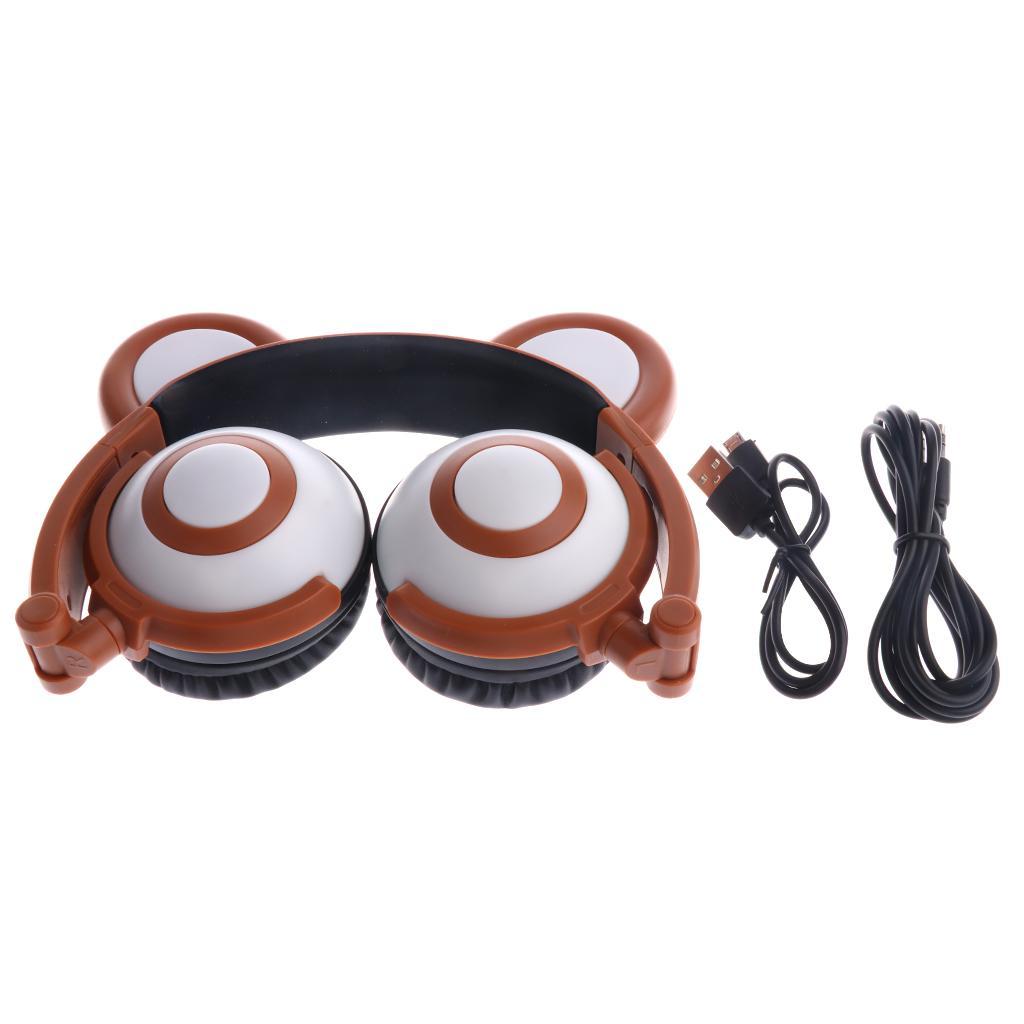 Kids Headphones LED Light Up Foldable Stereo Headset