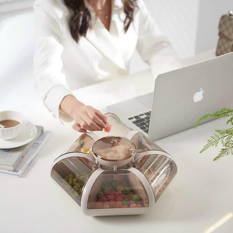 Khay mứt tếtKhay Đựng Bánh Kẹo 6 Cánh Hoa Tự Bung, Sang Chảnh, Lịch Sự, Mẫu Mới Nhất Tết 2021