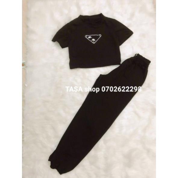 TBO-Set bộ body áo thun co dãn thể thao kèm quần jogger siêu sang chảnh thời trang nữ