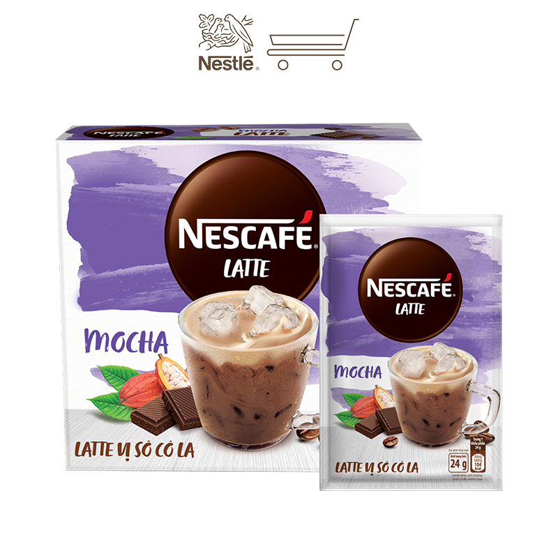 Combo 3 hộp cà phê hòa tan Nescafé Latte vị sô cô la (Hộp 10 gói x 24g)