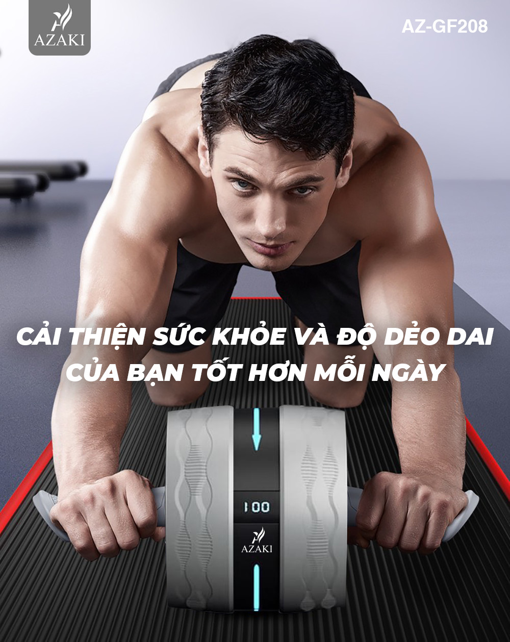 Con lăn tập bụng thông minh Azaki GF208