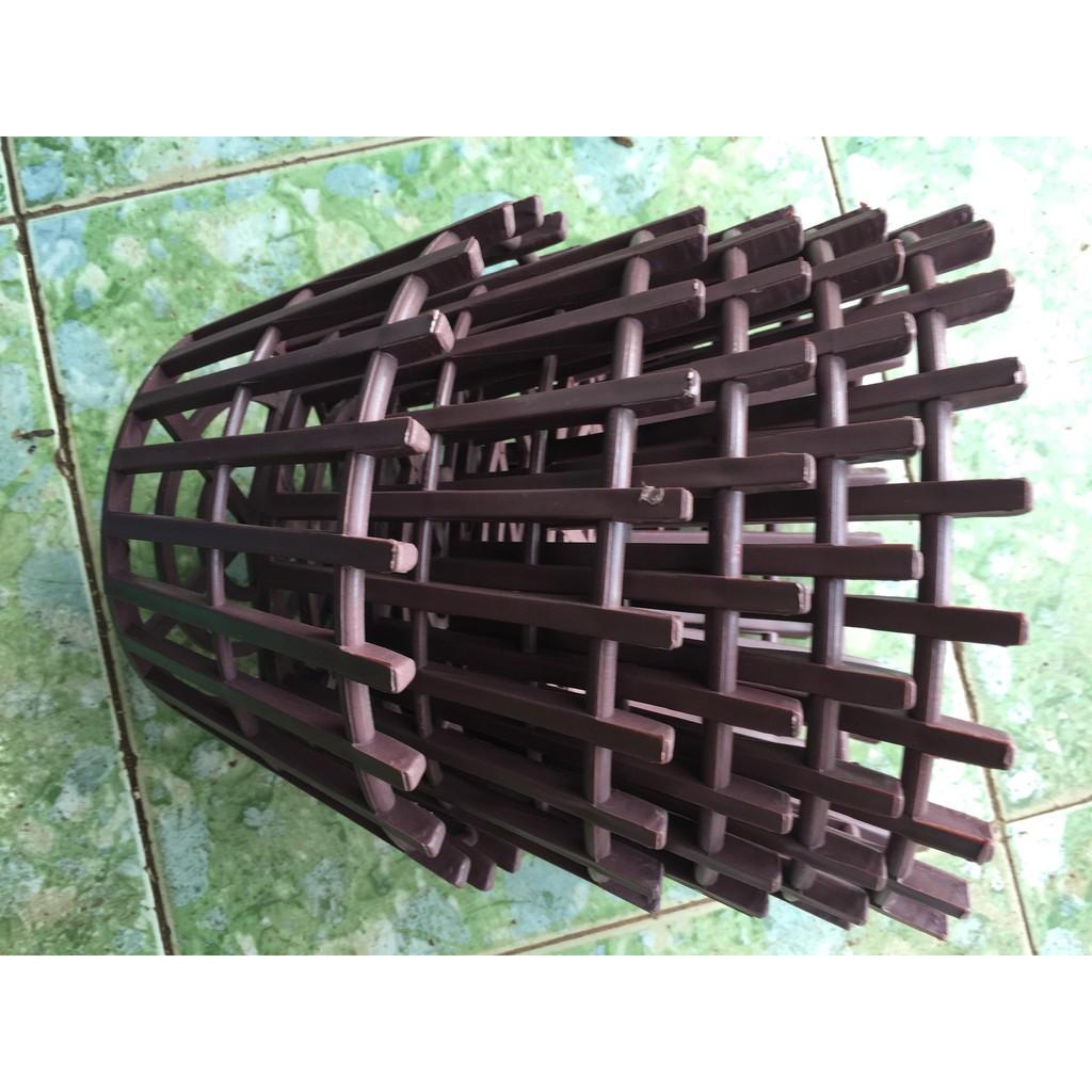 Combo 10 chậu nhựa giả gỗ phi 25 cm