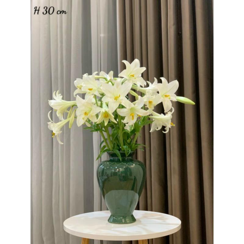 BỘ LỌ HOA MEN HỎA BIẾN MEN THIÊN THANH VÀ NGỌC