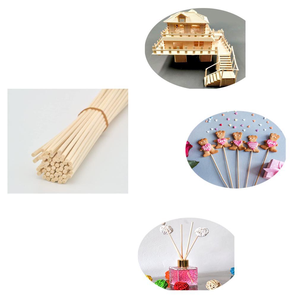 50Pcs Wooden Pieces Wood Sticks Dowels Rod Round Shaped – Unfinished Wood is Easy to Paint, Stain, Embellish – Perfect for Art Craft Project, Natural