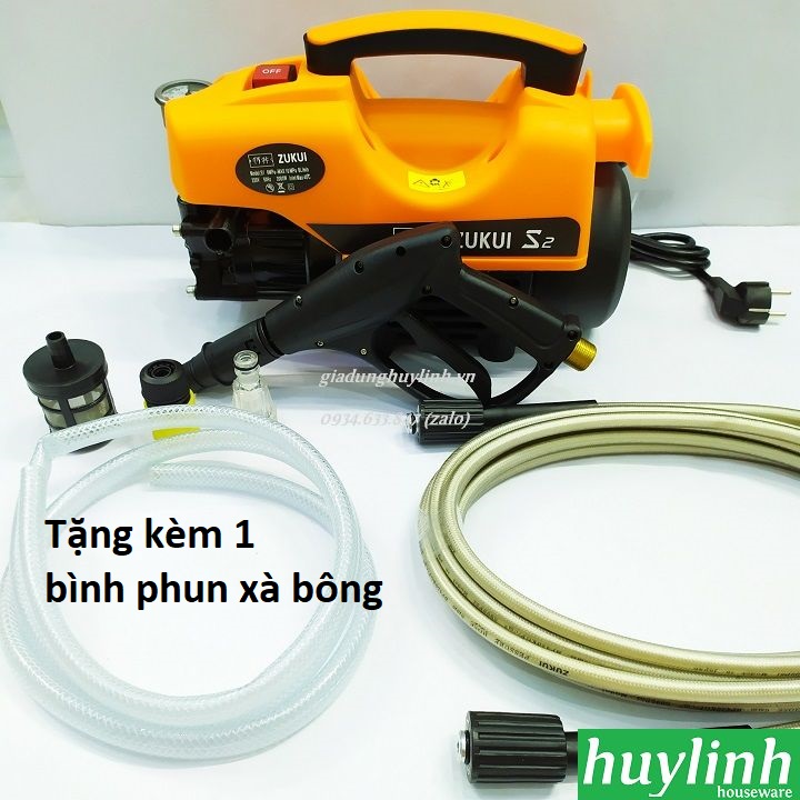 Hình ảnh Máy xịt rửa xe cao áp Zukui S2 - 2000W - Áp lực 120 bar - Motor từ - Hàng chính hãng