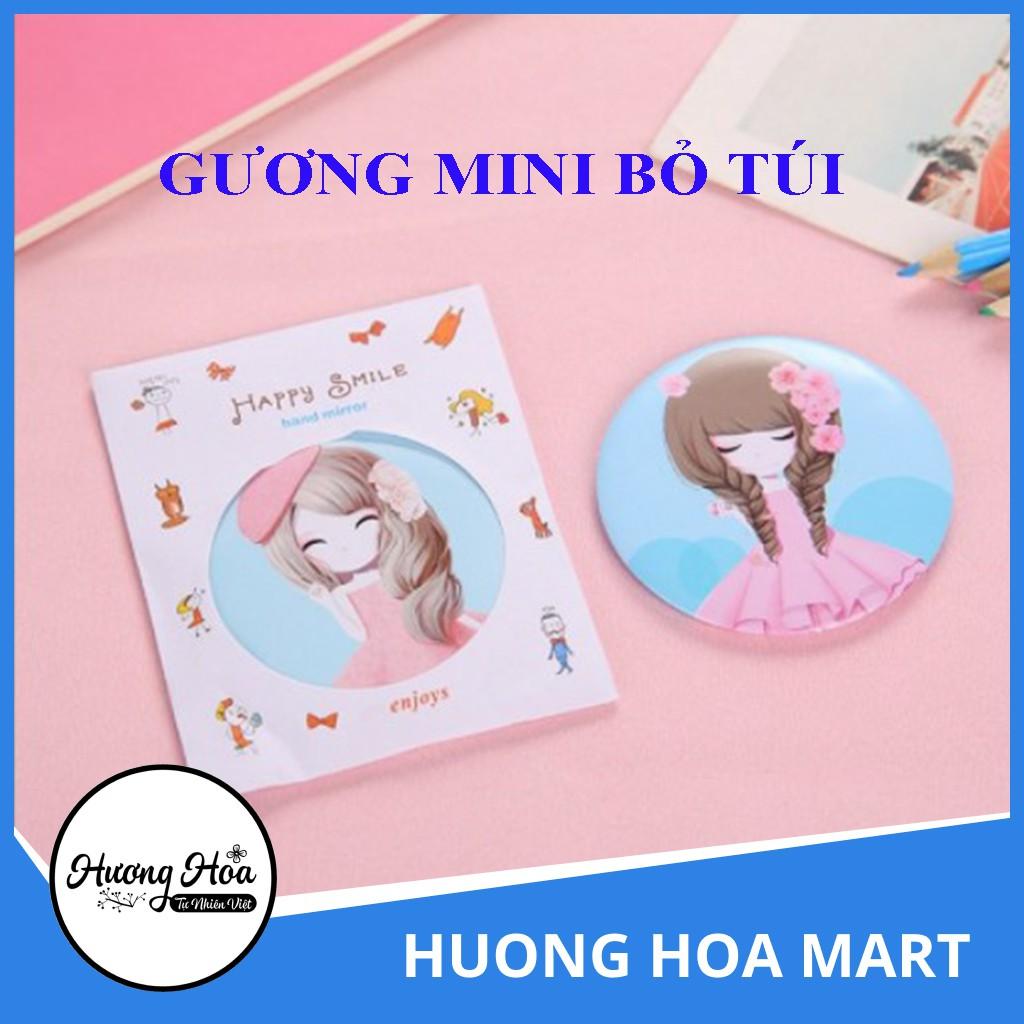 (Sỉ) Gương tròn MINI bỏ túi XINH XẮN, ĐÁNG YÊU , nhiều mẫu, gương mini Hàn Quốc, viền kim loại, gương trang điểm