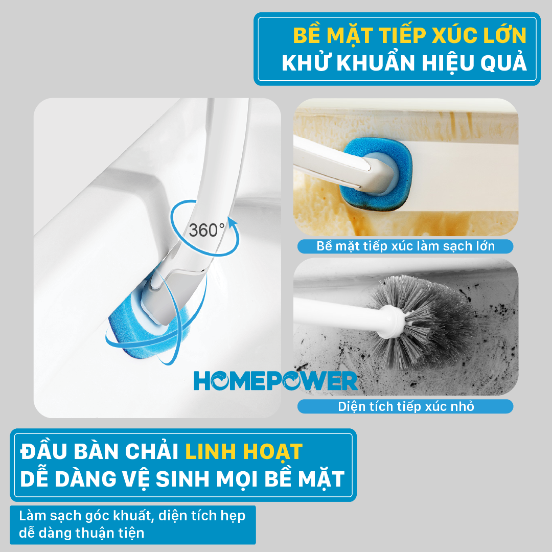 Hình ảnh Chổi Cọ Nhà Vệ Sinh, Bồn Cầu Dùng 1 Lần Treo Tường Tiện Lợi Homepower TP-01