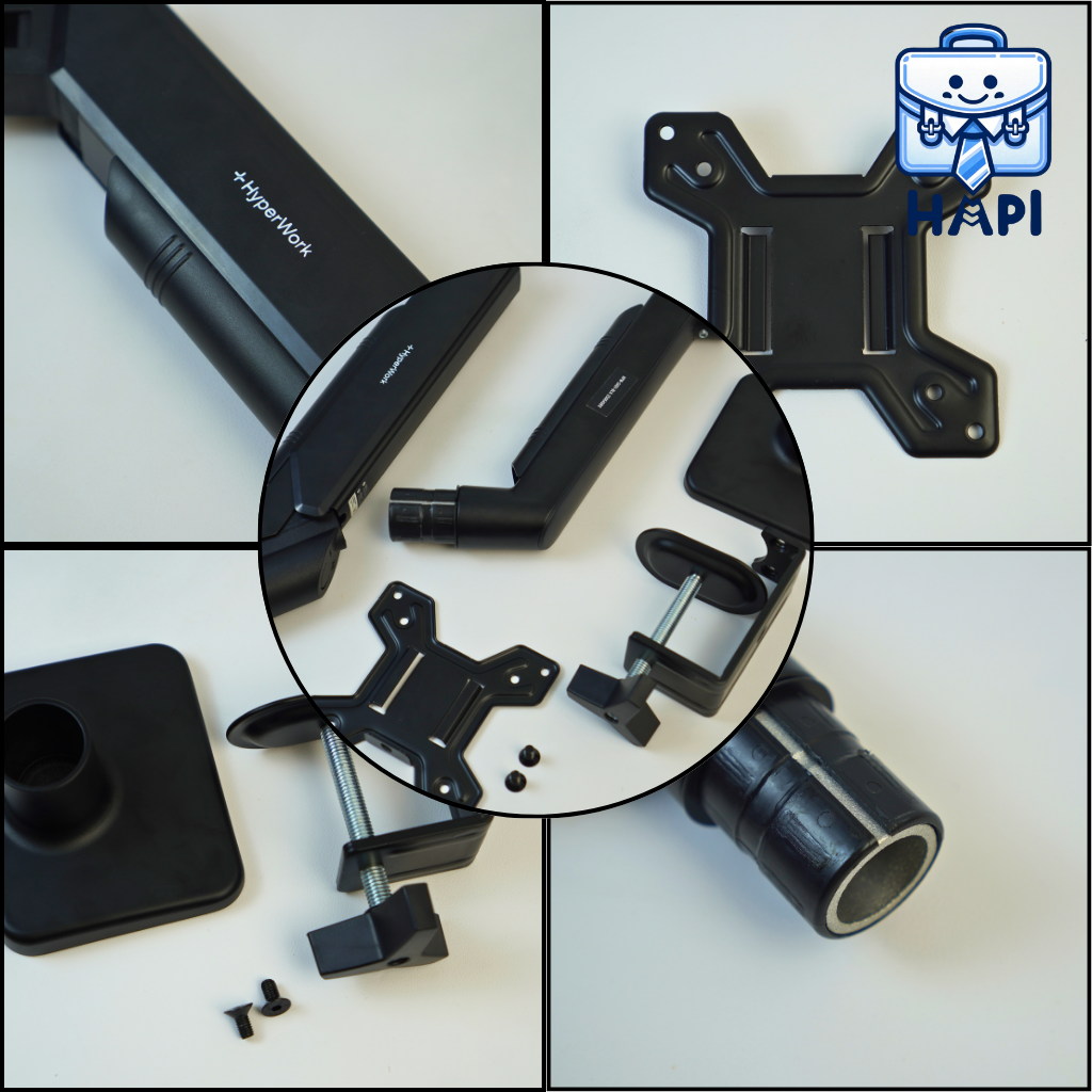 Giá đỡ màn hình hàng chính hãng HyperWork Core Arm HPW-SA01 chân đế nhôm nguyên khối, hỗ trợ màn hình 22-32 inch