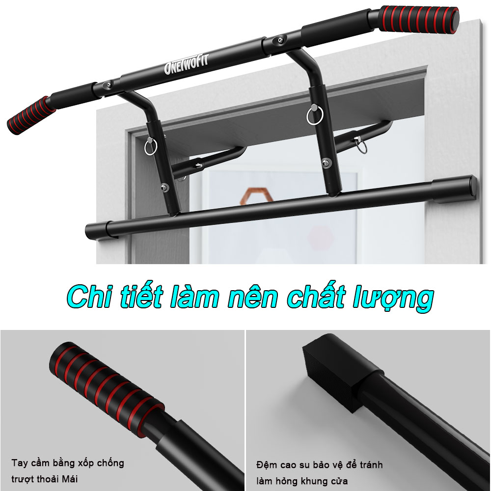 OneTwoFit Thanh ngang có thể điều chỉnh trên cửa Pull-up bar Thanh tập xà đơn treo tường gắn cửa OT216