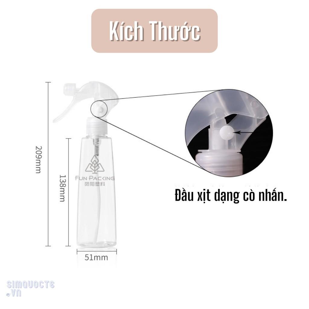 Chai Xịt Bình Xịt Đa Năng Trong Suốt Phun Sương Hạt Mịn, An Toàn Tiện Dụng Dung Tích 200ML CCC23