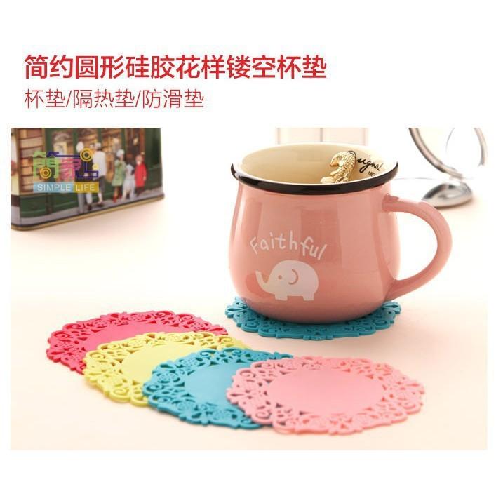 Miếng Lót Cốc Cao Su Hình Bông Hoa