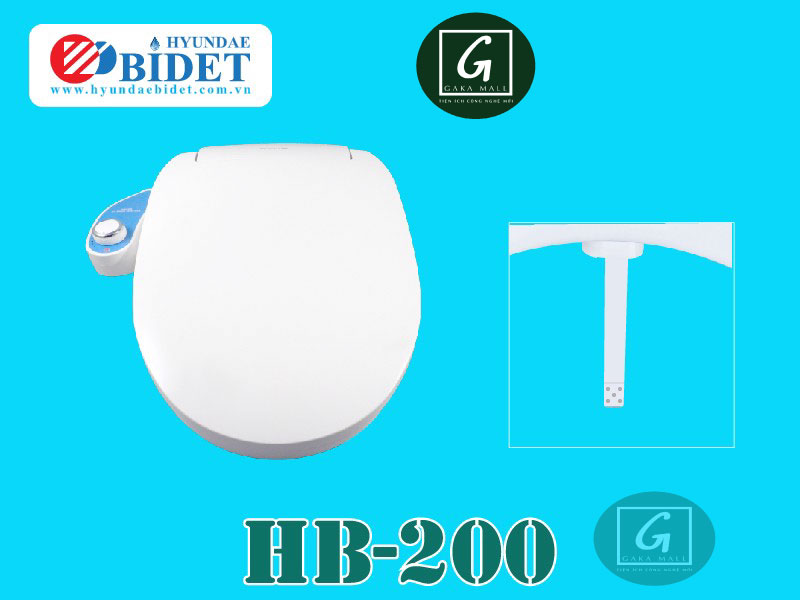 Nắp Bồn Cầu Vệ Sinh Thông Minh Hyundae Bidet HB200, Hàng Chính Hãng BH 3 Năm 1 vòi phun nước lạnh