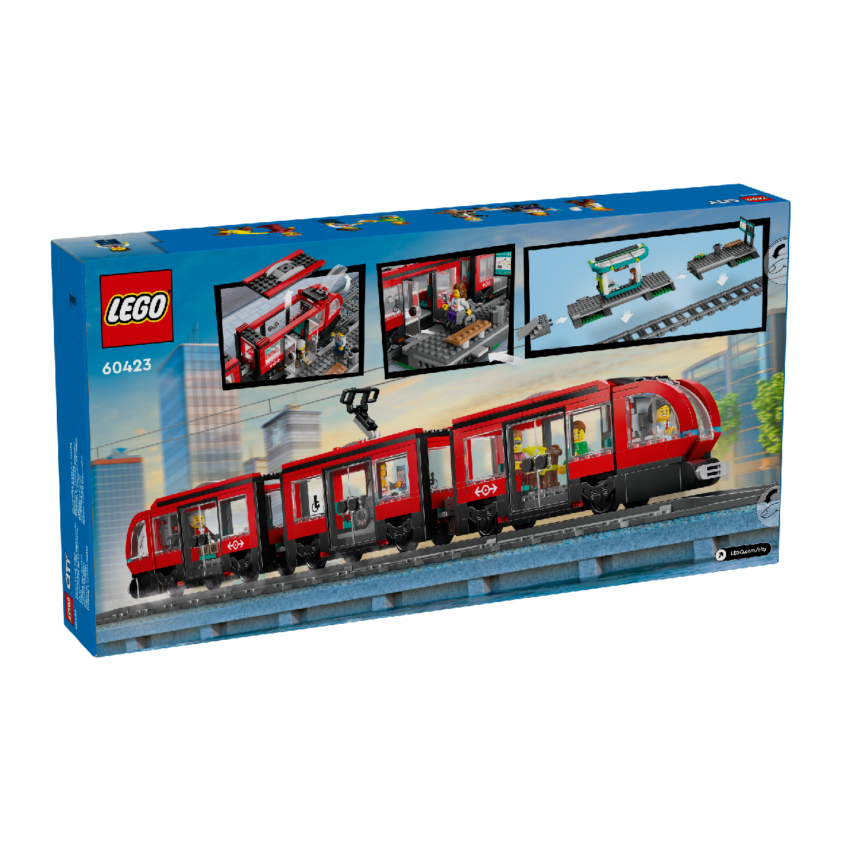 LEGO CITY 60423 Đồ Chơi Lắp Ráp Tàu Điện &amp; Nhà Ga Thành Phố (811 Chi Tiết)
