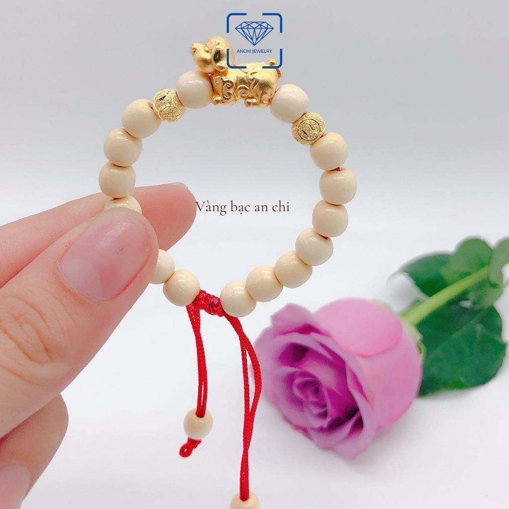 Vòng dâu tằm cho bé sơ sinh, người lớn mix bi và charm 12 con giáp bạc - tùy chọn theo tuổi của bé, trang sức Anchi