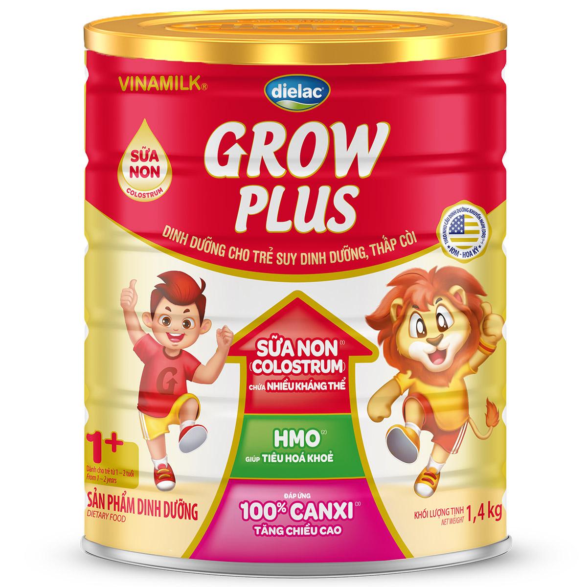 Sữa bột Vinamilk Dielac Grow Plus 1+ Hộp thiếc 1400g