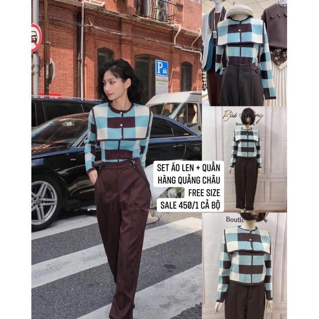 Áo len và quần baggy set bộ hàng Qc đẹp