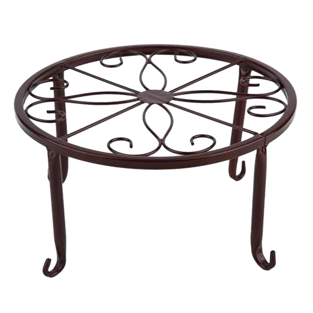 2xMetal Plant Stand Flower Pot Holder Iron Type Pot Vase Holder Shelf Bronze