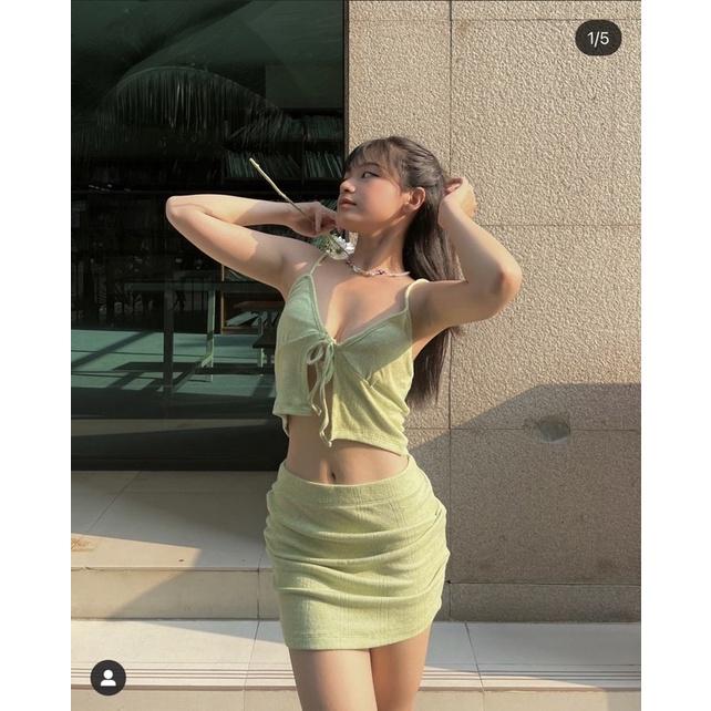 SET 3 ÁO CHÂN VÁY SEXY MÀU BƠ