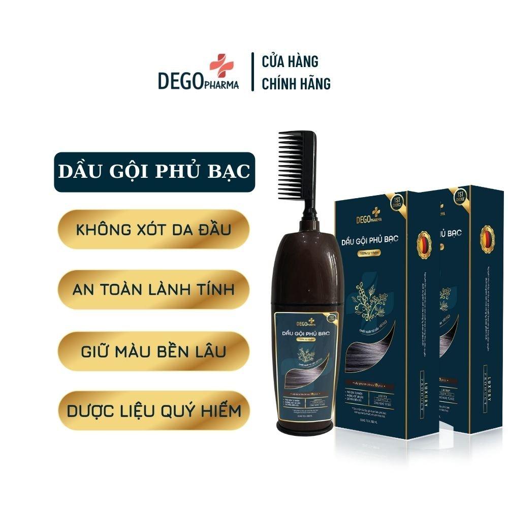 Combo 2 Dầu Gội Phủ Bạc DEGO PHARMA 200ml - Nhuộm Đen Tóc Tại Nhà