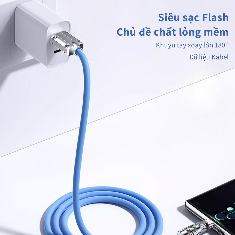 [HÀNG CHÍNH HÃNG GOOJODOQ] Cáp sạc siêu nhanh Goojodoq Hợp kim kẽm 3 trong 1 120W 6A Silicon lỏng Cáp dữ liệu sạc nhanh cho Micro USB Type-C - đen