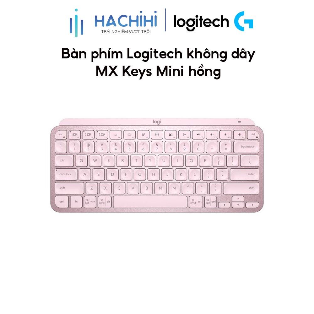 Bàn phím Logitech không dây MX Keys Mini hồng (USB-C/Bluetooth) Hàng chính hãng