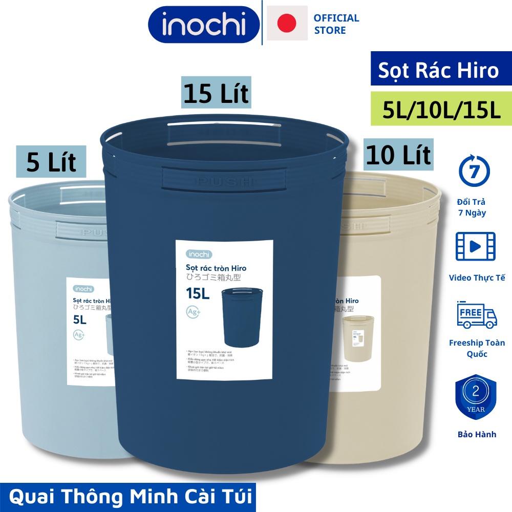 Thùng Rác mini , Nhựa Tròn Inochi 15 Lít Màu Rất Đẹp Làm Sọt Rác Văn Phòng, Khách Sạn, Đựng Rác Gia Đình SR15L