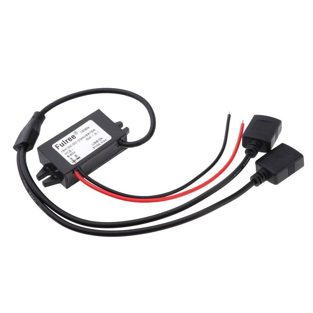 DC-DC Voltage Converter 8-60V to 5V 3A /15W with Dual USB-A