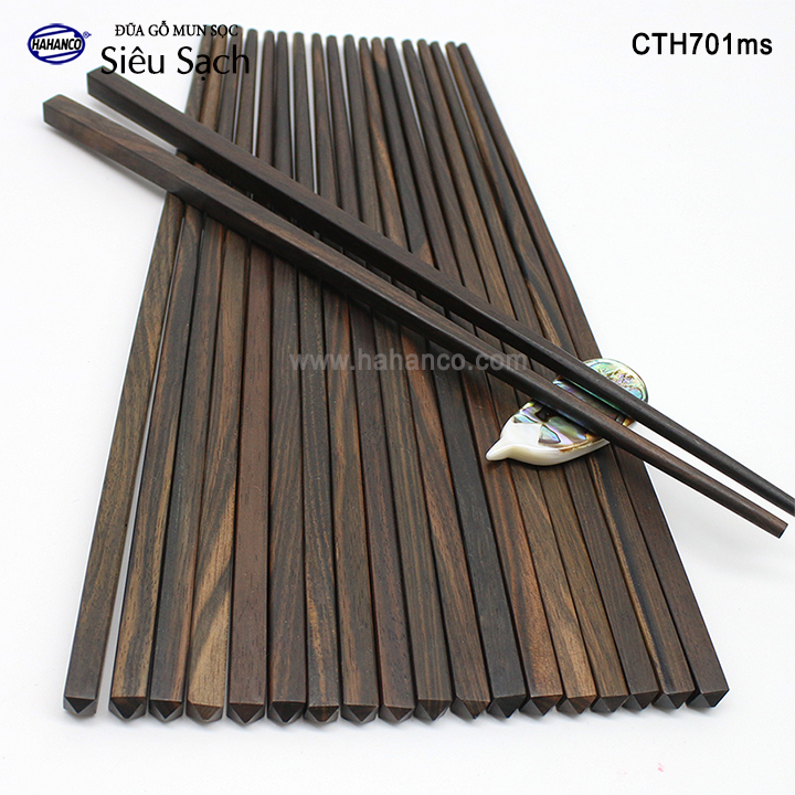 Đũa gỗ Tự nhiên trơn cao cấp (10 đôi) Chopstick of HAHANCO - CTH701MS - Sang trọng trên bàn ăn gia đình