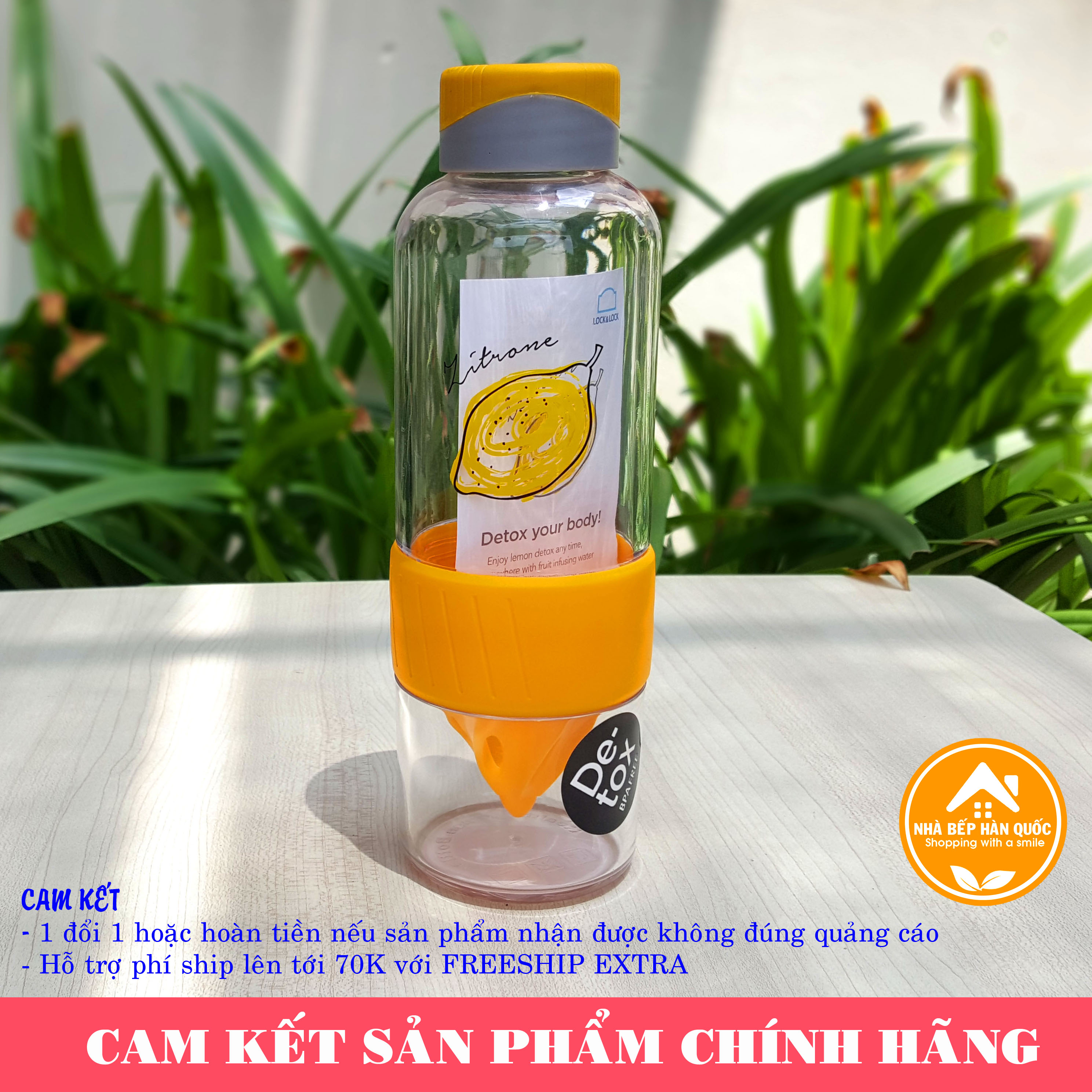 Bình nước Lock&amp;Lock chính hãng Detox dung tích 520ml ABF659