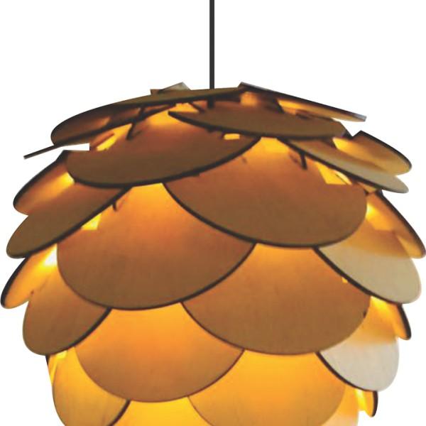 ĐÈN GỖ QUẢ THÔNG THẢ TRẦN TT0069N