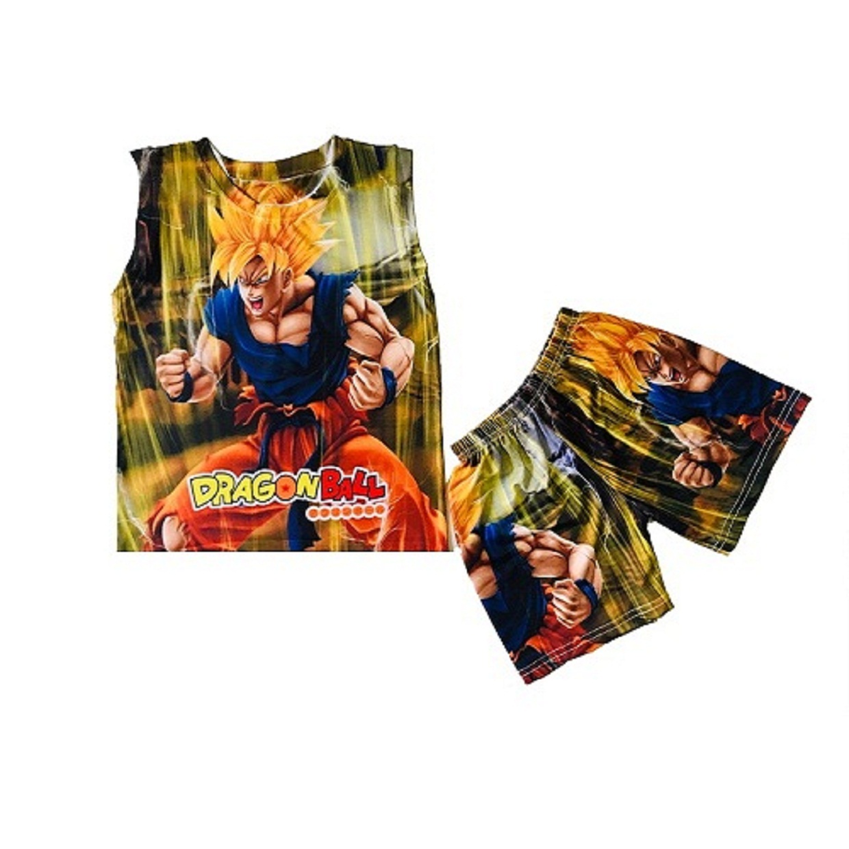 Đồ bộ ba lỗ 3D Hình Dragon Ball cho bé trai 10-40kg