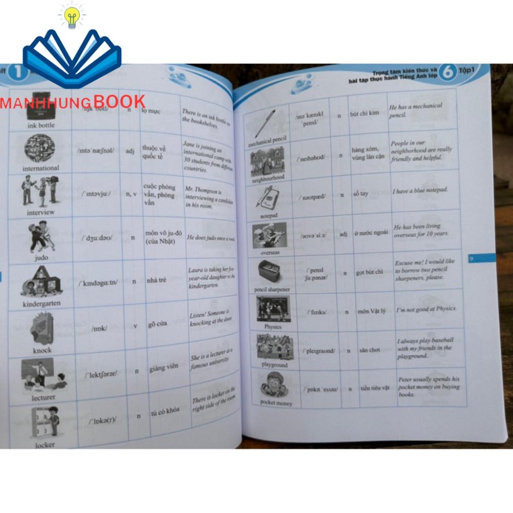 Sách - Trọng tâm kiến thức và bài tập thực hành Tiếng Anh lớp 6 Tập 1 ( có đáp án)