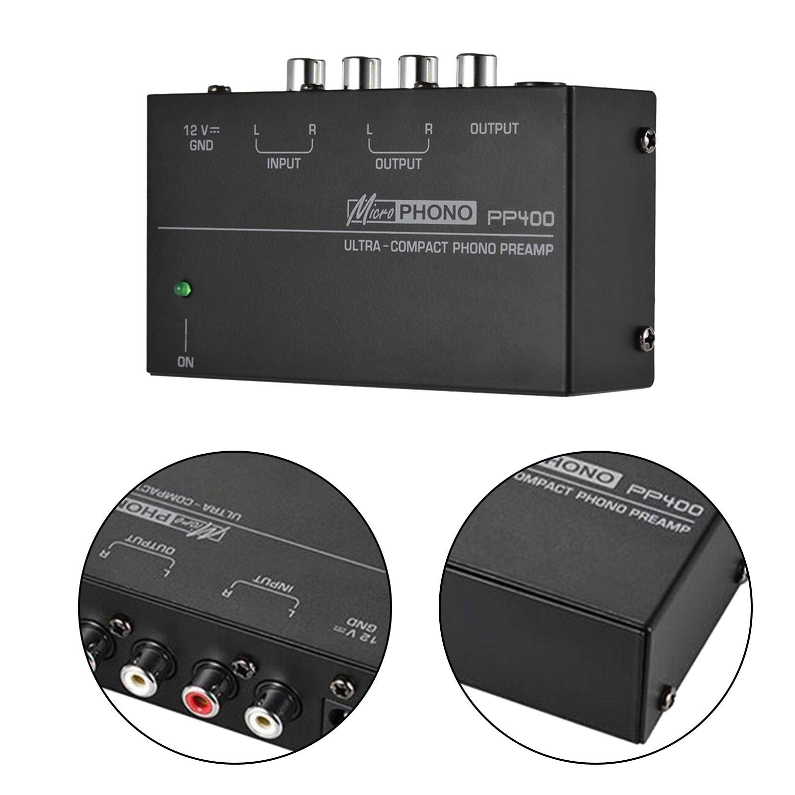 Phono Turntable Preamp DC 12V Phonograph Preamplifier for Speakers Computers