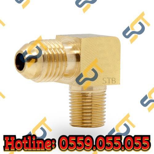 Bộ co ren ngoài 1/8 (9.6), 1 đầu côn lõm nối hạt bắp NPT (Brass Compression fitting male elbow