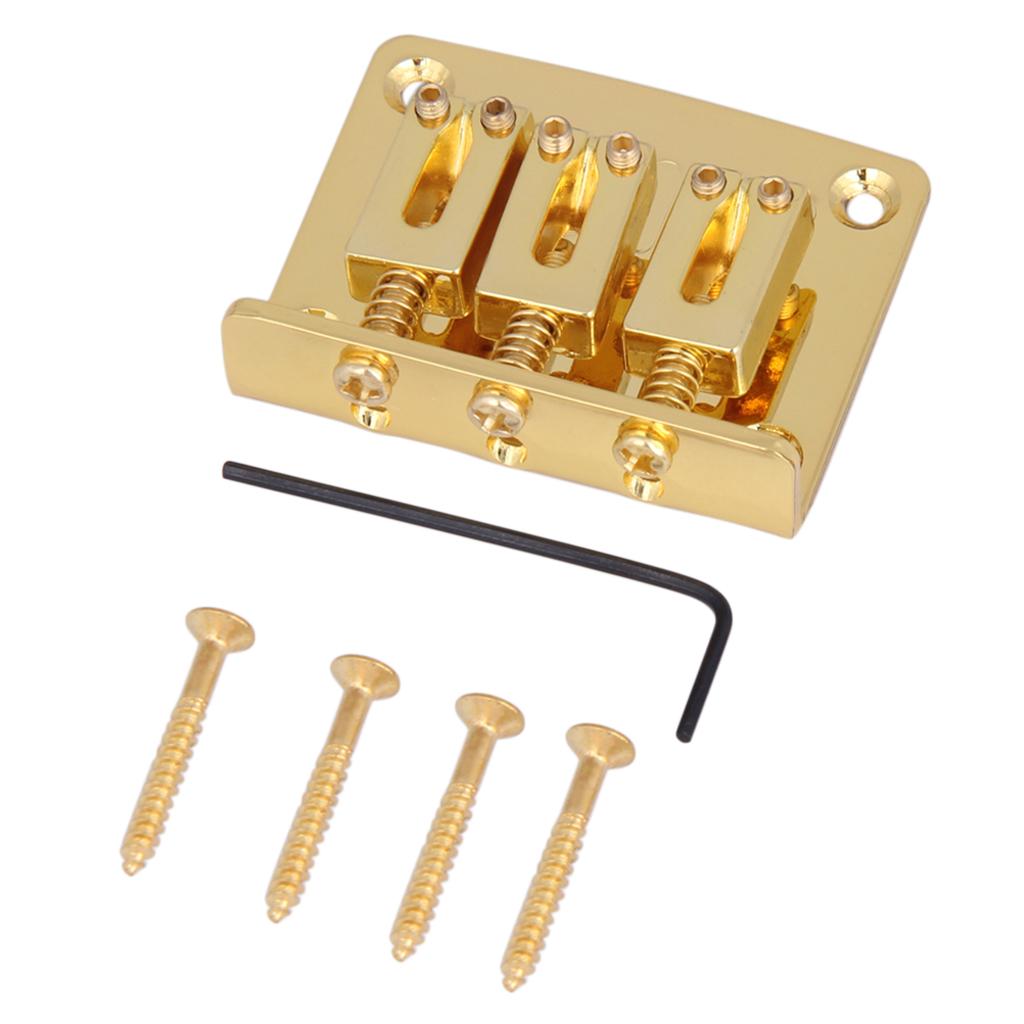 Guitar Bridge with Wrench Screw Set for 3 String Electric Guitar