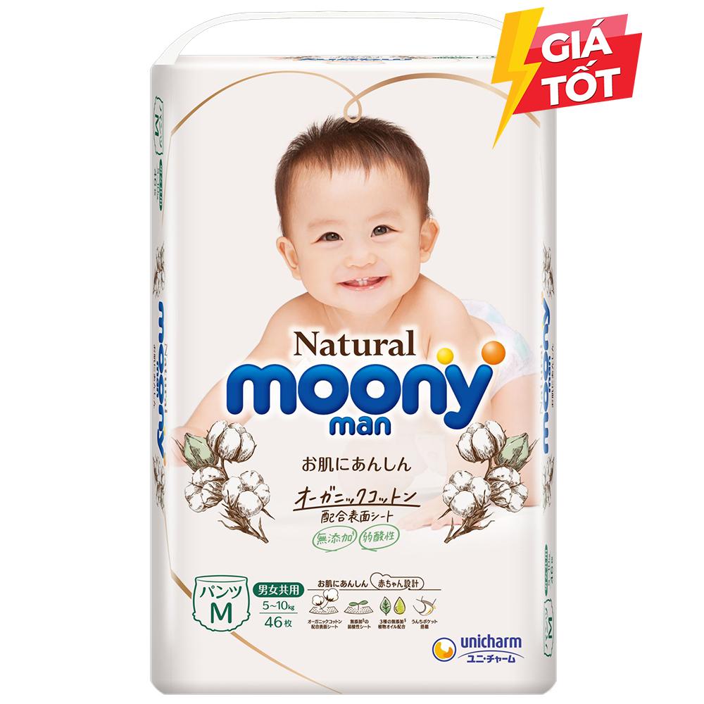 Bỉm - Tã quần Moony Natural size M 46 miếng