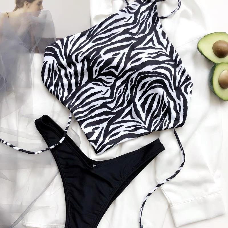 B76714 - Bikini Yếm Hoạ Tiết Ngựa Vằn Độc Đáo - Đồ Bơi Phong Cách Âu Mỹ Gợi Cảm