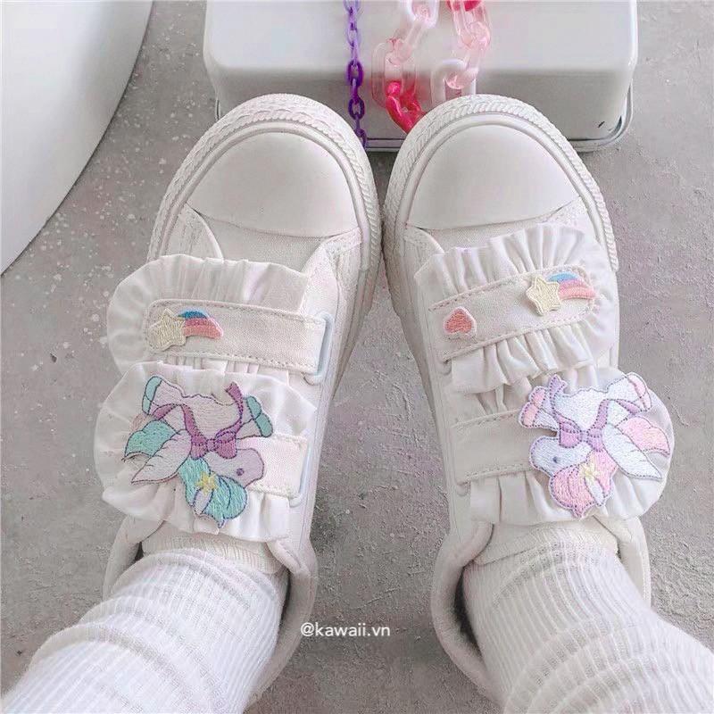  GIÀY MOMO SHOES - GIÀY CANVAS QUAI DÁN DỄ THƯƠNG( Ảnh thật shop tự thực hiện.)