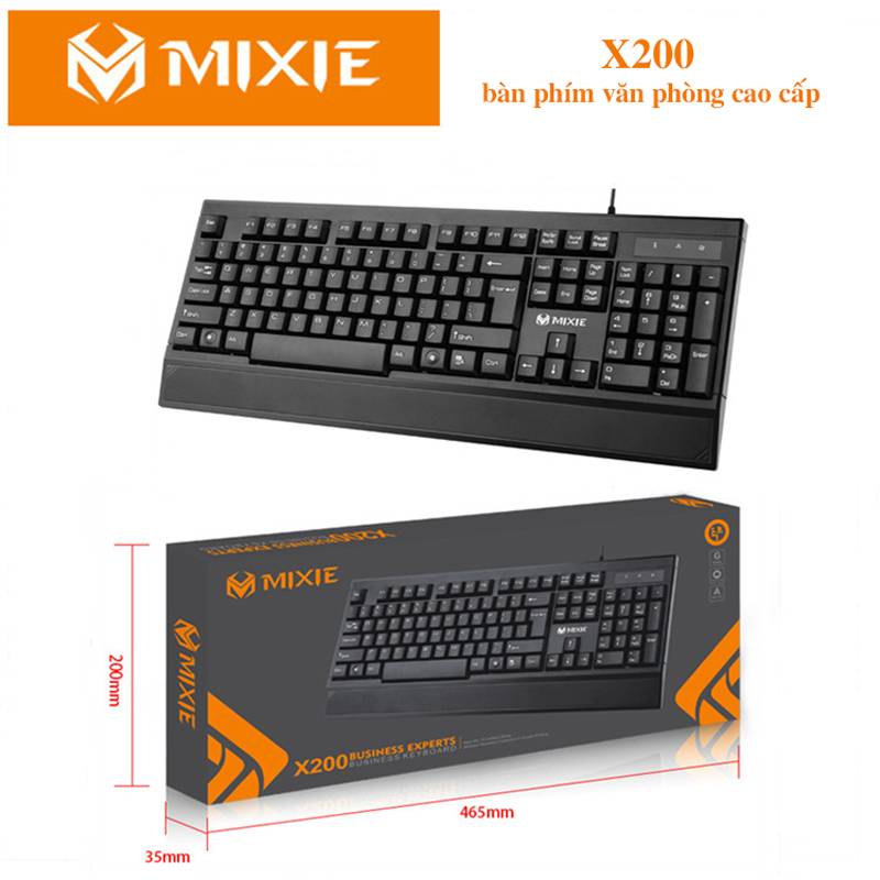 Bàn phím văn phòng có dây MIXIE X200, kiểu dáng cao cấp - Hàng chính hãng